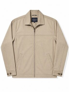 Van Heusen Men's XL Light Beige Zip-Up Jacket. Generous fit. Classic.